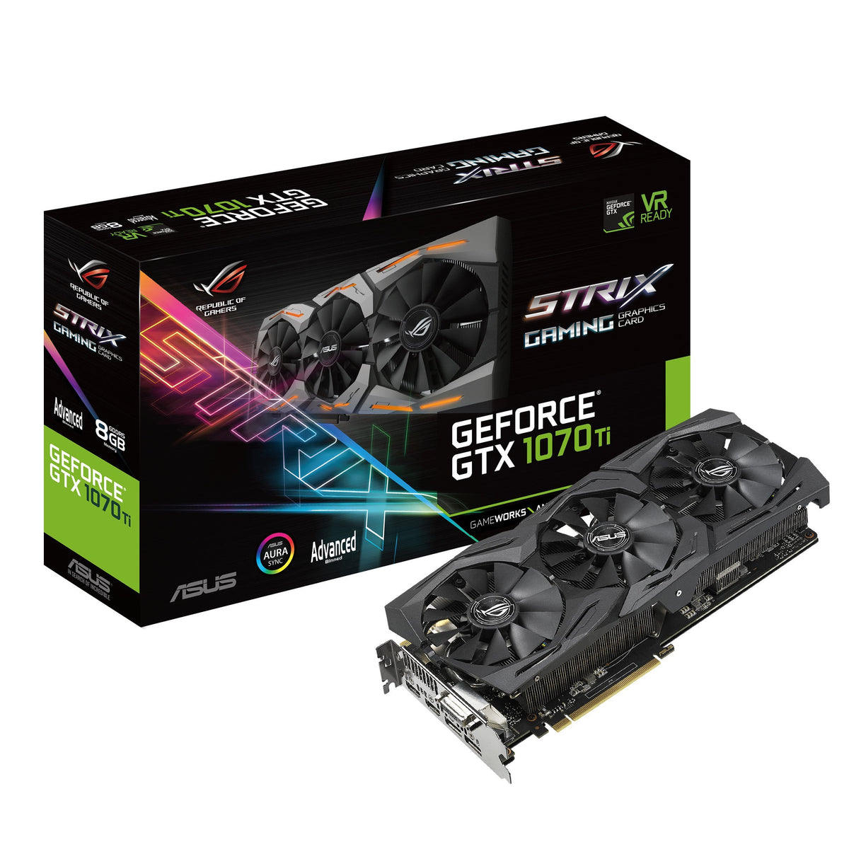 ASUS ROG Strix GTX 1070 Ti 8GB GDDR5 VR Enhanced Gaming Graphics Card (Renewed)