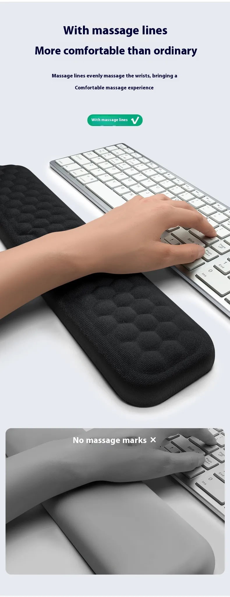 Tapis de souris en mousse à mémoire de forme pour le poignet