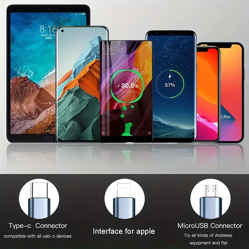 Câble de Données Télescopique Portable - Type-C, Micro, Apple