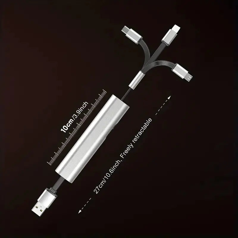 Câble de Données Télescopique Portable - Type-C, Micro, Apple