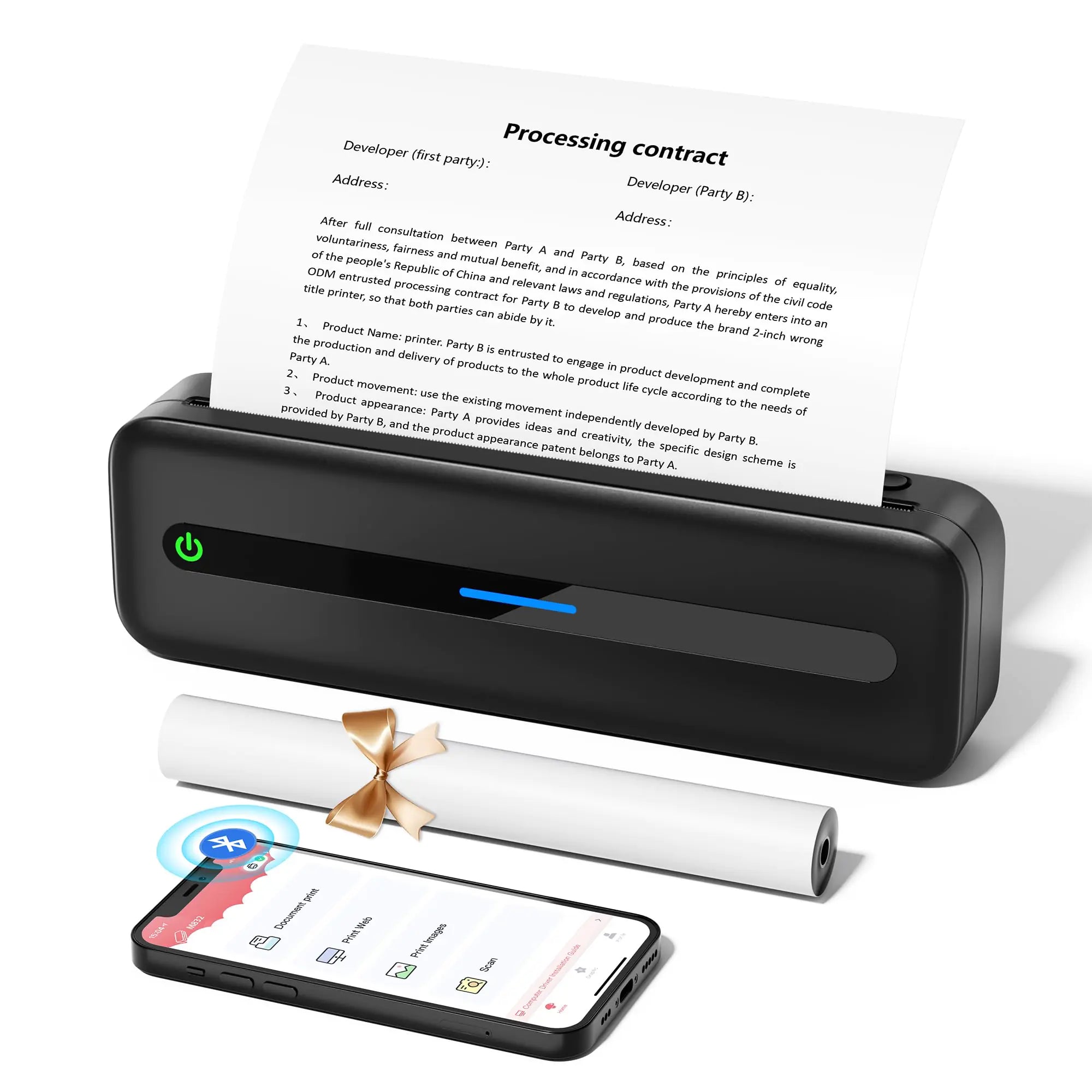 ItriAce Portable Printer 300DPI Wireless Bluetooth
