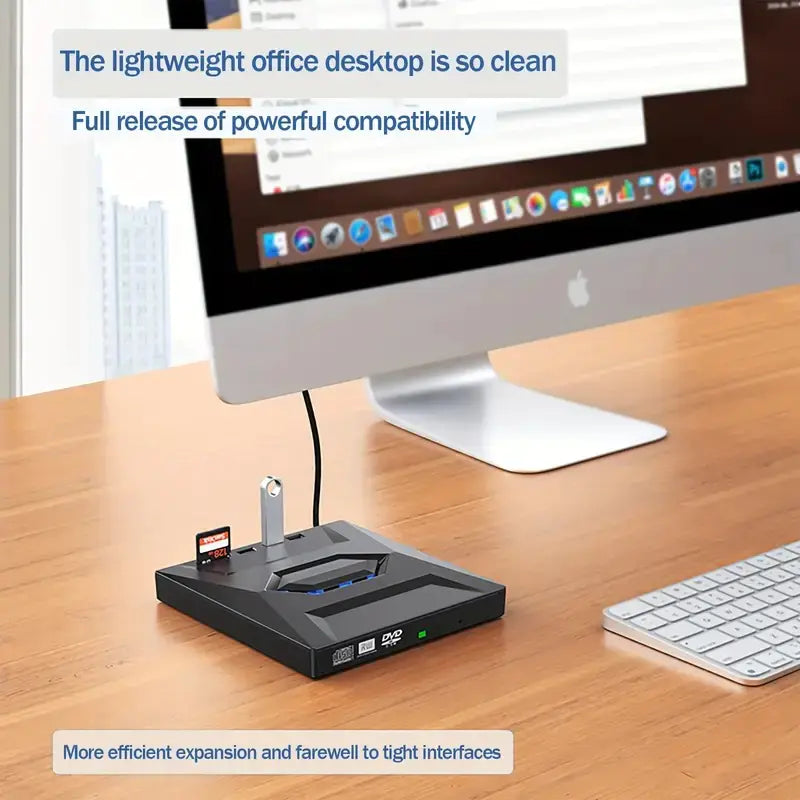 Lecteur CD/DVD externe portable pour ordinateur portable et PC